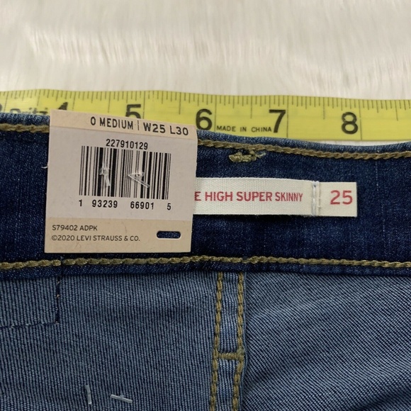 Levi's Size 25 Mile High Super Skinny‎ Denim Jeans - Picture 5 of 8